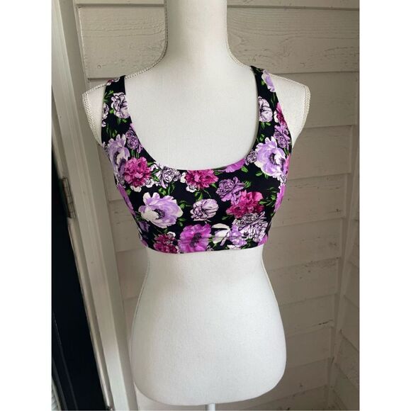 Victoria Secret Pink Strappy Racerback Bra size M Pink/ Multi / Floral Sports - Picture 11 of 12